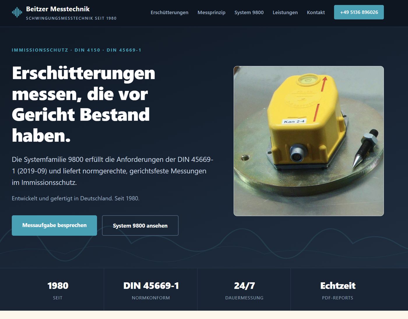 The rebuilt Beitzer Messtechnik website